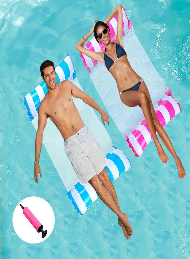Rexez Pool Floats Pack of 1 Inflatable Water Hammock Swimming Bed 4-in-1 Water Hammock for Adults Foldable Pool Swimming Chair Water Lounge Party Toy with Air Pump - Image 1
